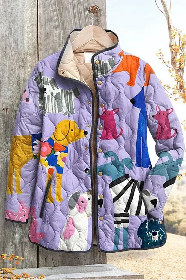 Olivia | Women's Floral Patchwork Quilted Jacket Lightweight Fall Coat