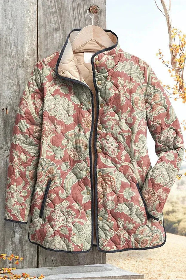 Olivia | Women's Floral Patchwork Quilted Jacket Lightweight Fall Coat