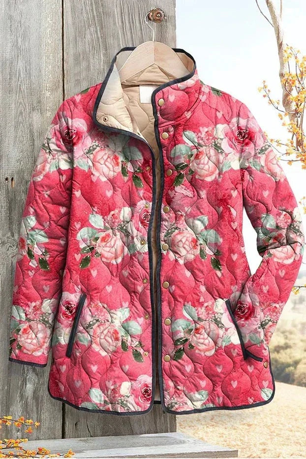 Olivia | Women's Floral Patchwork Quilted Jacket Lightweight Fall Coat