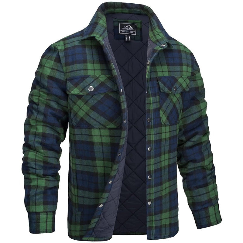 Ian | Men's Quilted Flannel Shirt Jacket Plaid