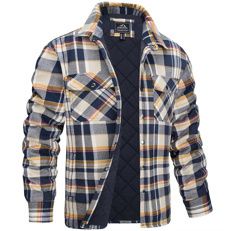 Ian | Men's Quilted Flannel Shirt Jacket Plaid