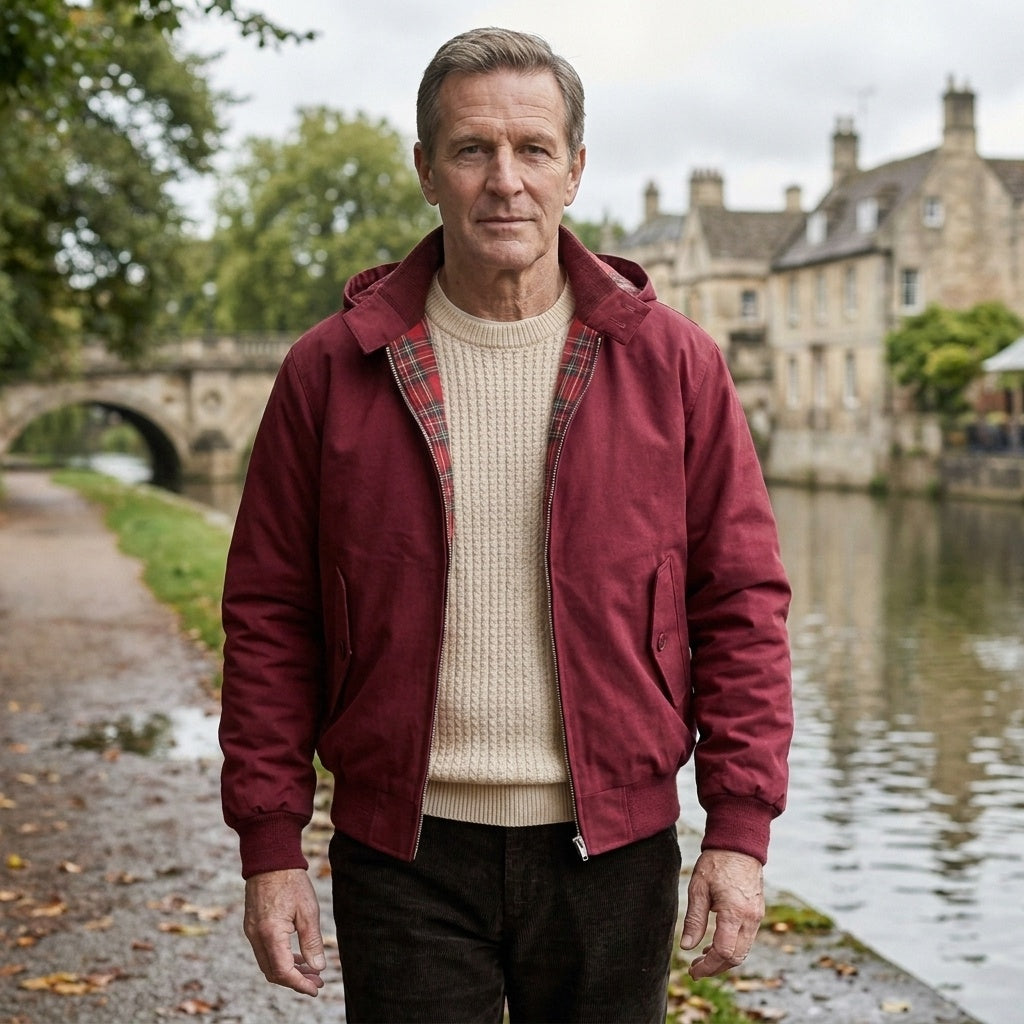 Nathaniel | Men's Bomber Jacket Tartan Lined Zip Up