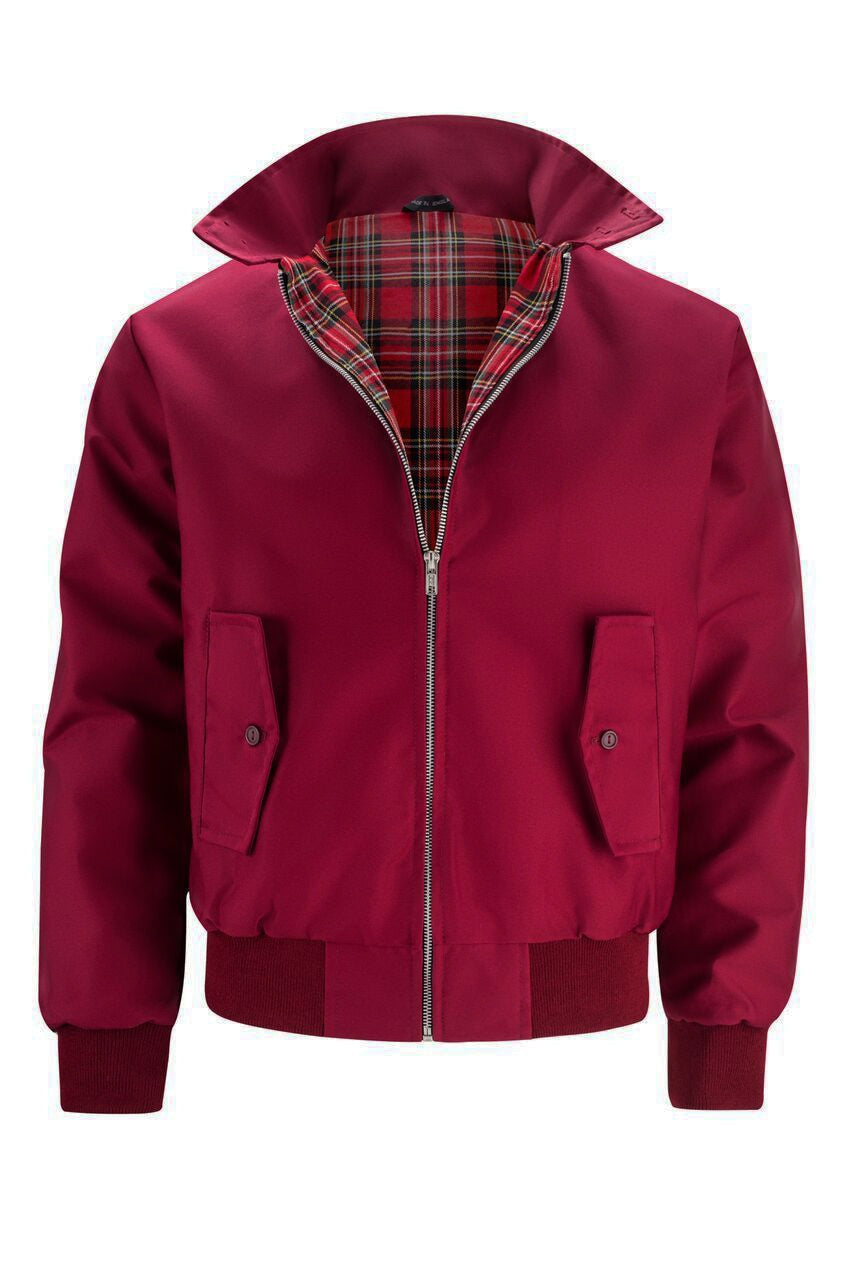 Nathaniel | Men's Bomber Jacket Tartan Lined Zip Up