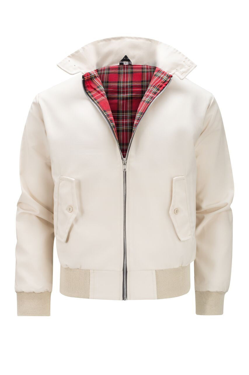 Nathaniel | Men's Bomber Jacket Tartan Lined Zip Up