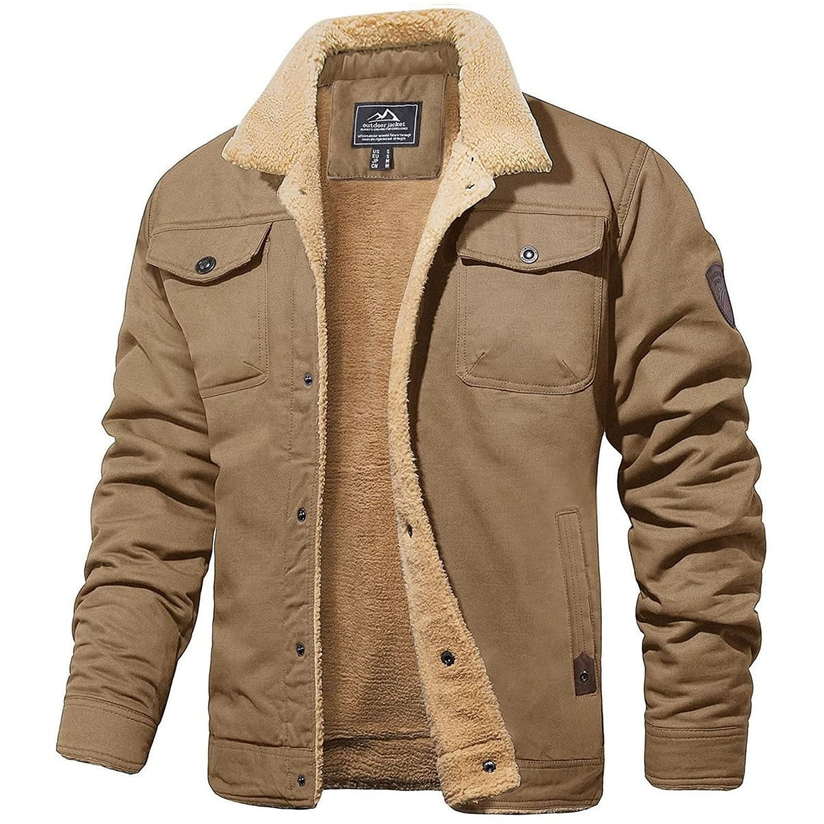 Walter | Men's Sherpa Lined Military Jacket Pockets Winter