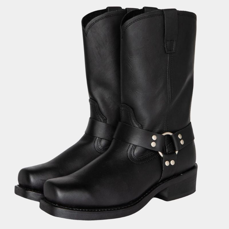 Matthew | Men's Cowboy Boots Tall Leather Buckle Harness