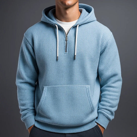 Aiden | Men's Waffle Knit Half Zip Hoodie Pullover