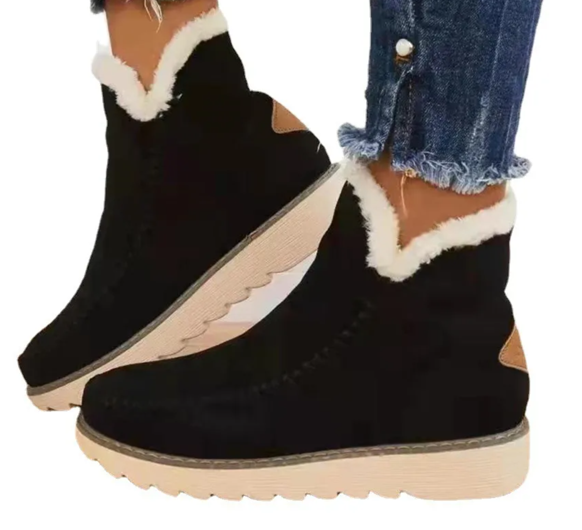 Ariana | Women's Faux Suede Winter Boots Faux Fur Lined Ankle