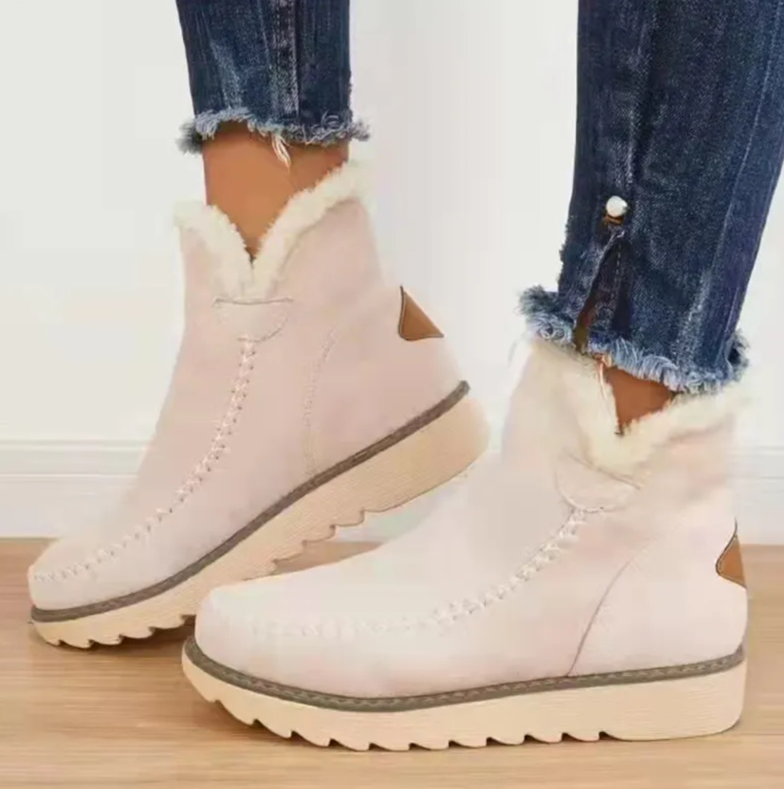 Ariana | Women's Faux Suede Winter Boots Faux Fur Lined Ankle