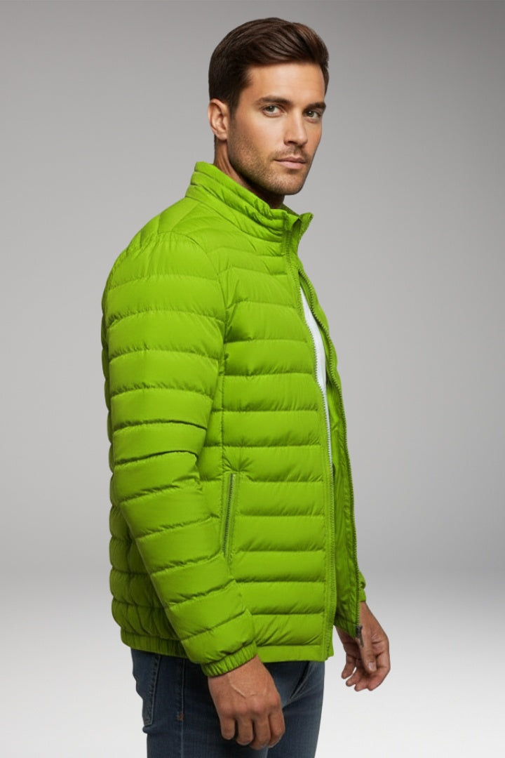 Spencer | Men's Quilted Bomber Jacket High Collar Zip Up
