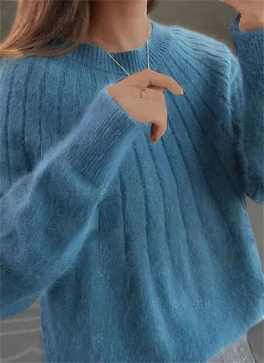 Amelia | Women's Wool Sweater Crew Neck Long Sleeve