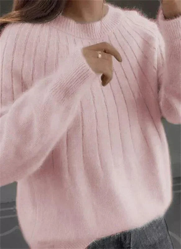 Amelia | Women's Wool Sweater Crew Neck Long Sleeve