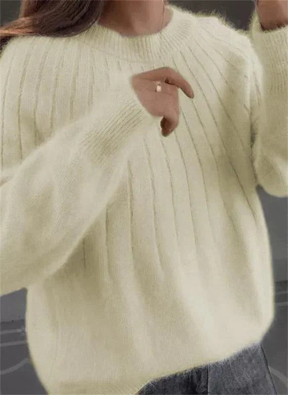 Amelia | Women's Wool Sweater Crew Neck Long Sleeve
