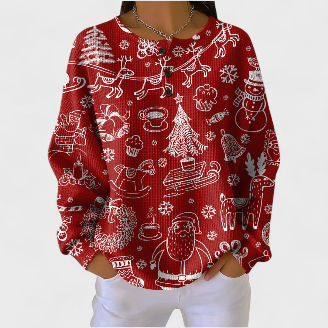 Ava | Women's Christmas Sweatshirt Long Sleeve Holiday Print