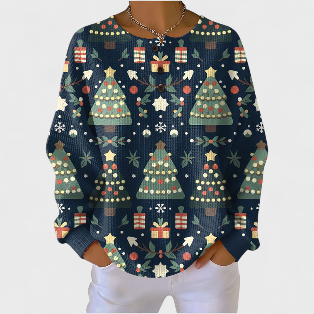 Ava | Women's Christmas Sweatshirt Long Sleeve Holiday Print