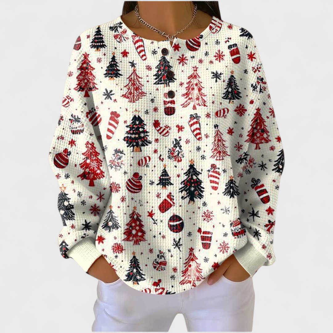 Ava | Women's Christmas Sweatshirt Long Sleeve Holiday Print