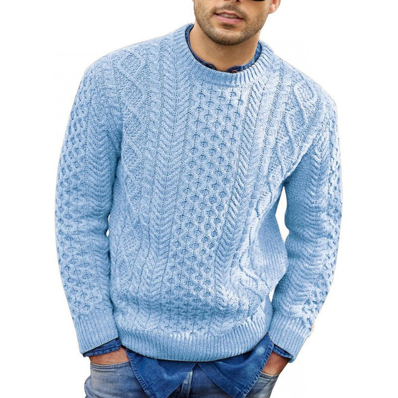 Sean | Men's Crew Neck Cable Knit Sweater Pullover