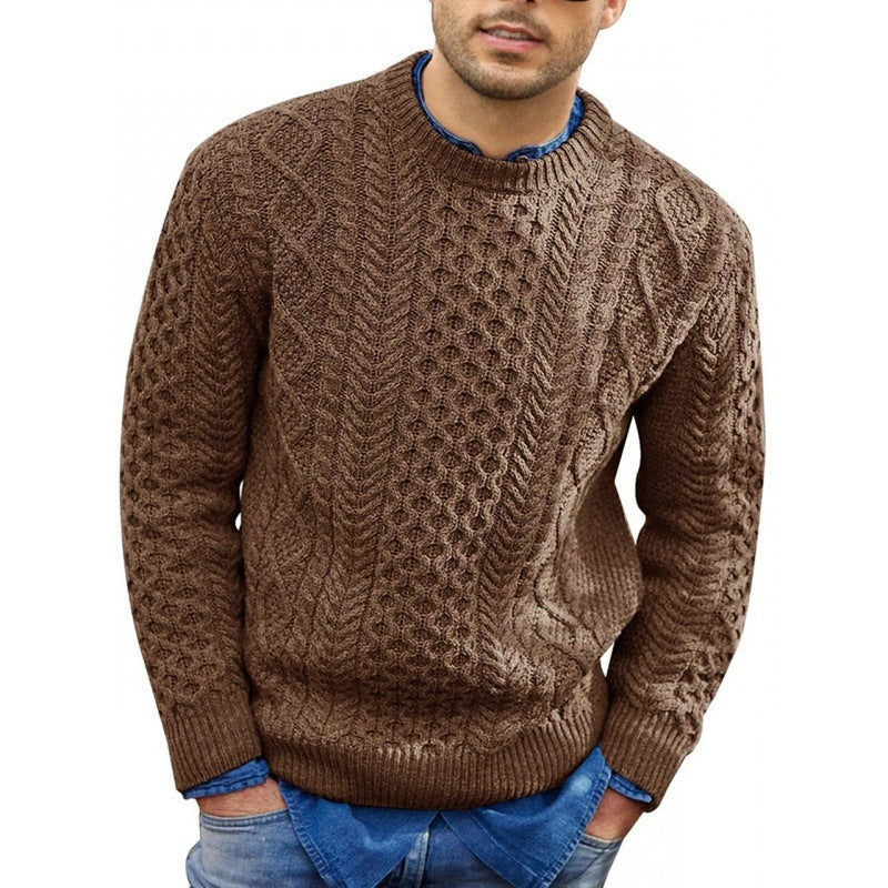 Sean | Men's Crew Neck Cable Knit Sweater Pullover