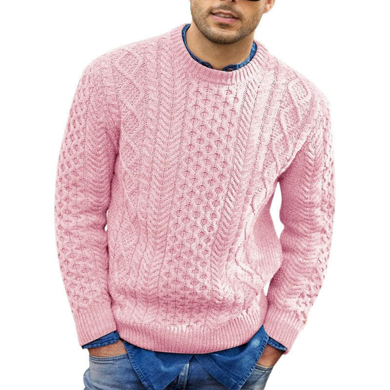 Sean | Men's Crew Neck Cable Knit Sweater Pullover