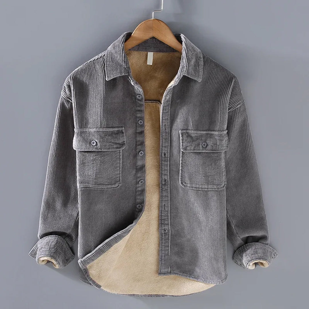 Men's Lined Corduroy Jacket Winter Pockets