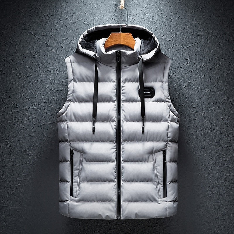 Noah | Men's Hooded Puffer Vest Zip Up