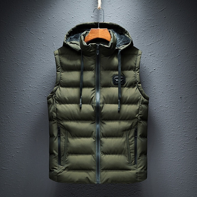 Noah | Men's Hooded Puffer Vest Zip Up