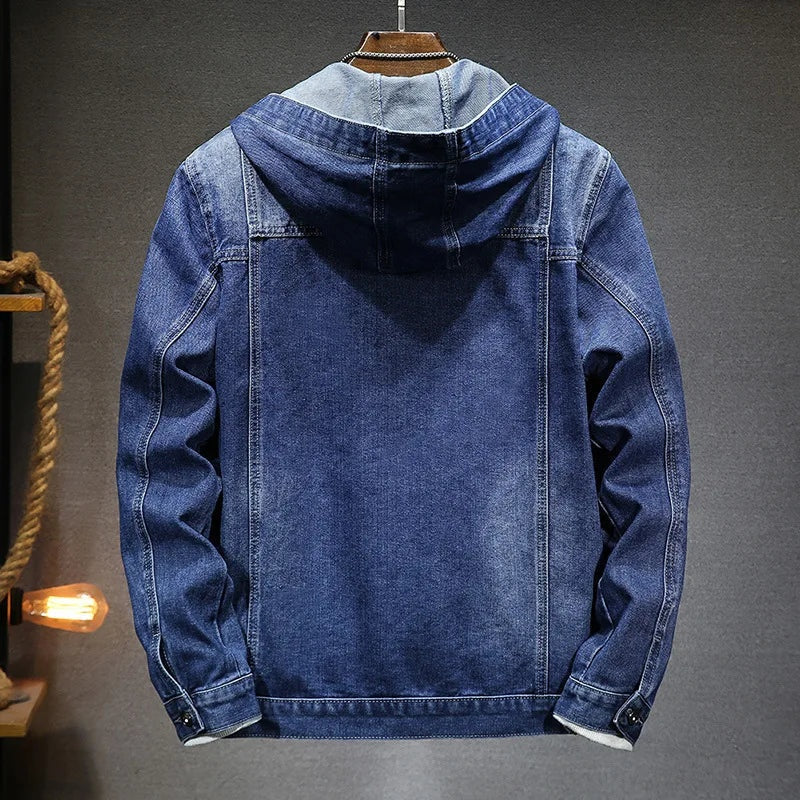 Preston | Men's Hooded Denim Jacket Jean Jacket Pockets