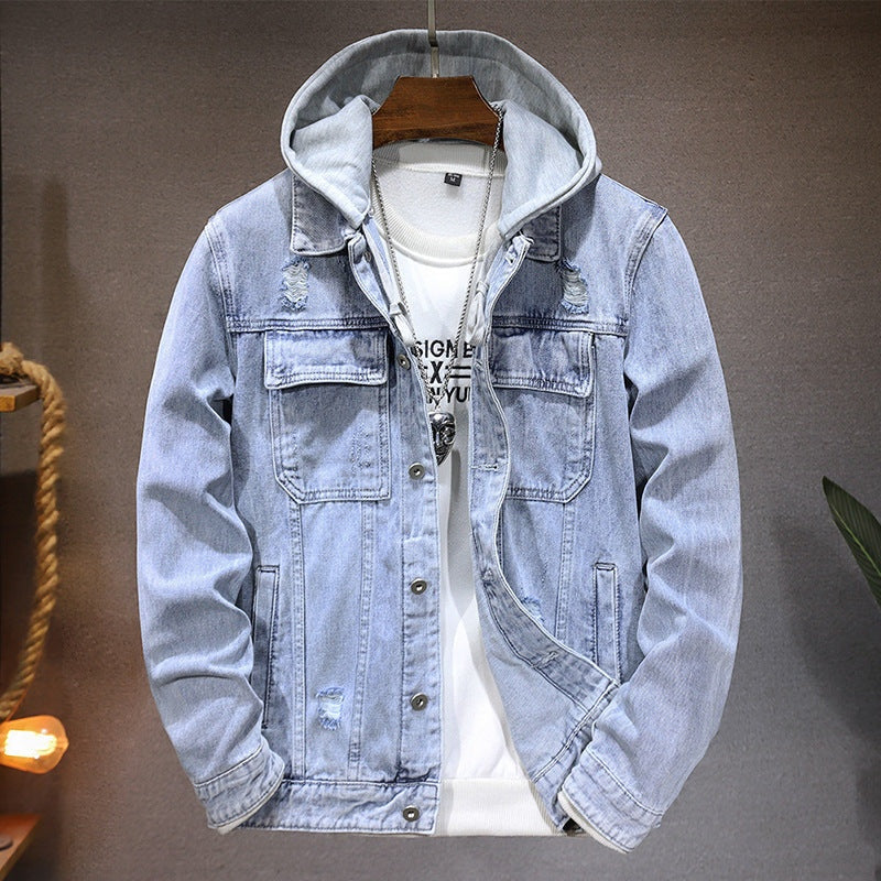 Preston | Men's Hooded Denim Jacket Jean Jacket Pockets