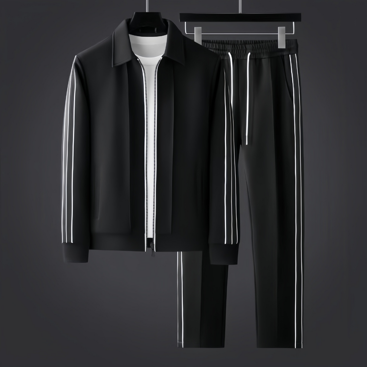 Isaiah | Men's Athletic Tracksuit Zip Up Side Stripes