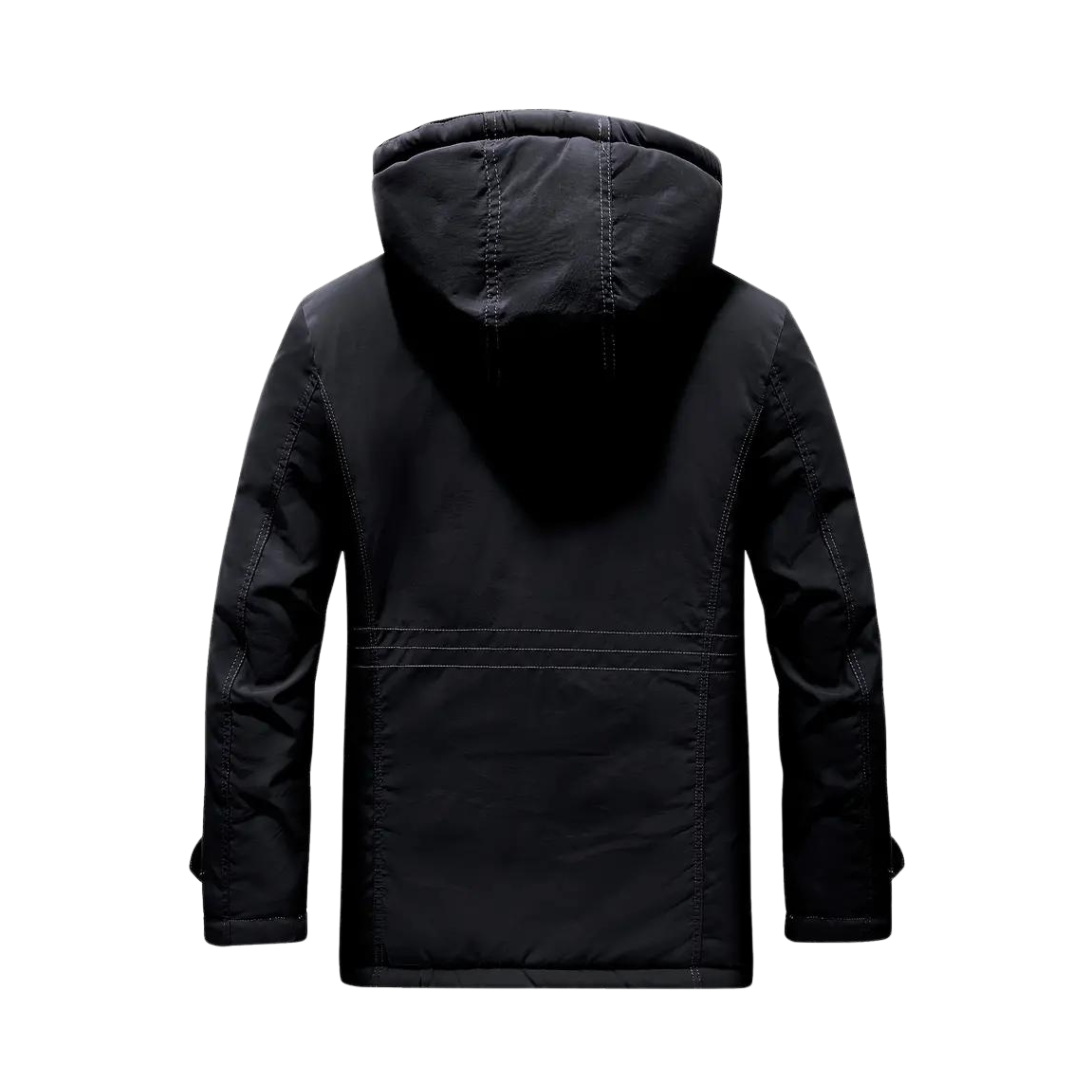 Men's Winter Quilted Parka Jacket Hooded Fleece Lined