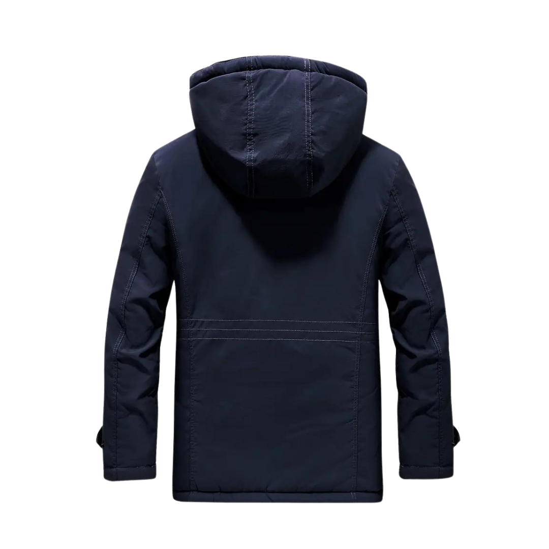 Men's Winter Quilted Parka Jacket Hooded Fleece Lined