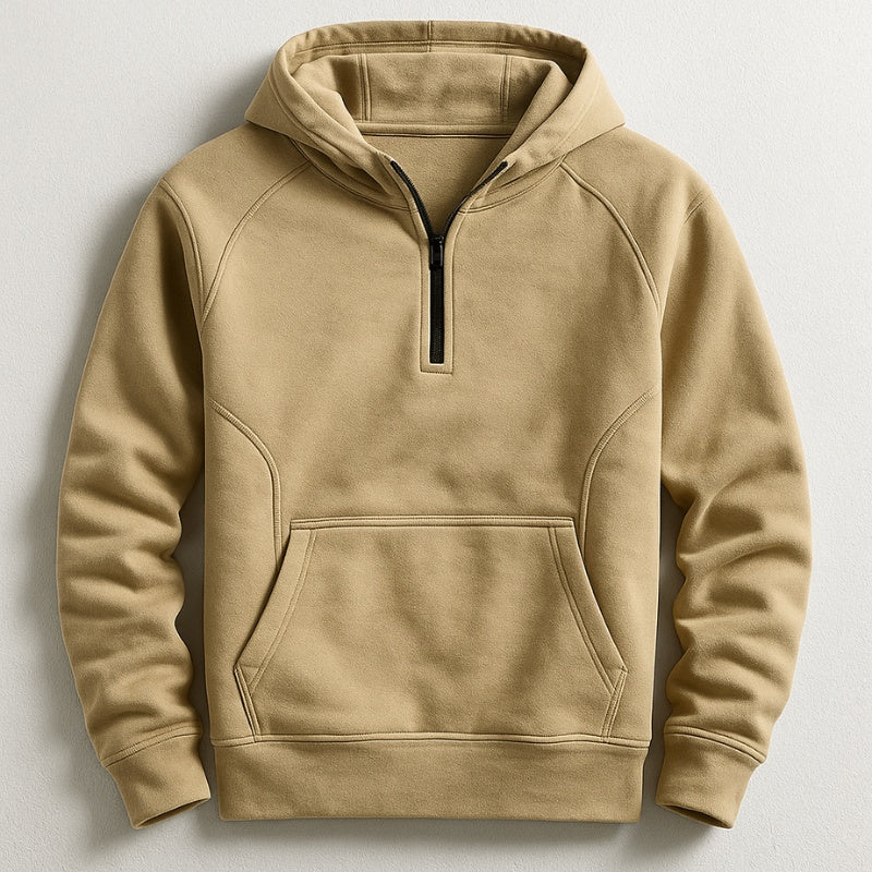 Men's Cotton Zip Up Hoodie Sweatshirt Kangaroo Pocket