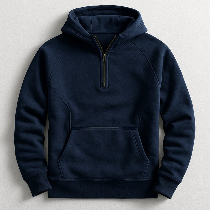 Men's Cotton Zip Up Hoodie Sweatshirt Kangaroo Pocket