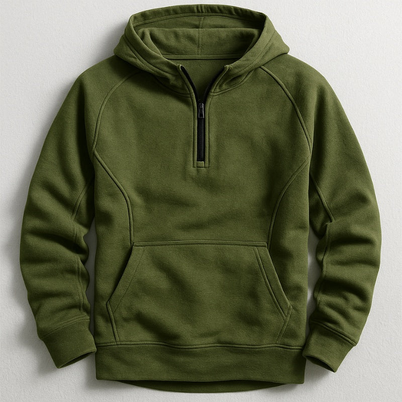 Men's Cotton Zip Up Hoodie Sweatshirt Kangaroo Pocket