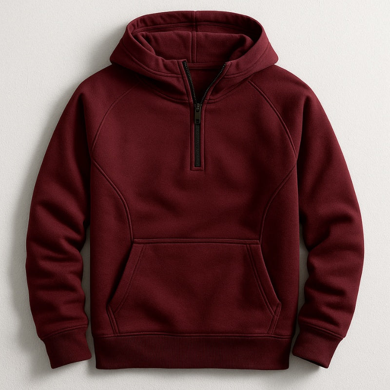 Men's Cotton Zip Up Hoodie Sweatshirt Kangaroo Pocket