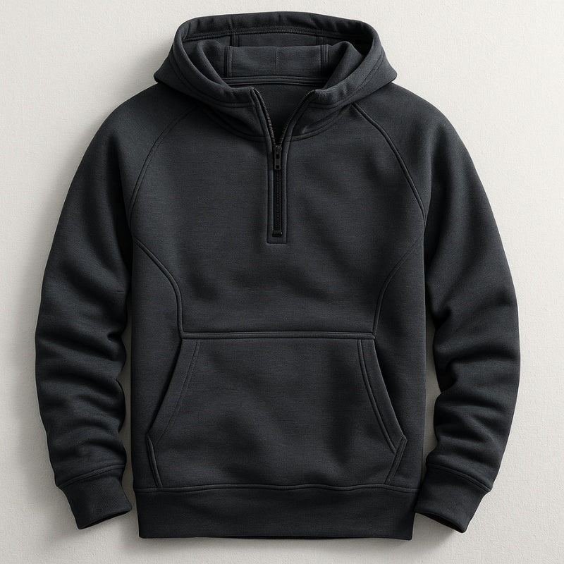 Men's Cotton Zip Up Hoodie Sweatshirt Kangaroo Pocket