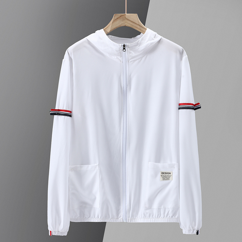 Travis | Men's Hooded Varsity Jacket Striped Sleeves