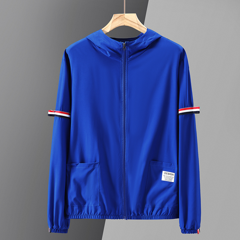 Travis | Men's Hooded Varsity Jacket Striped Sleeves