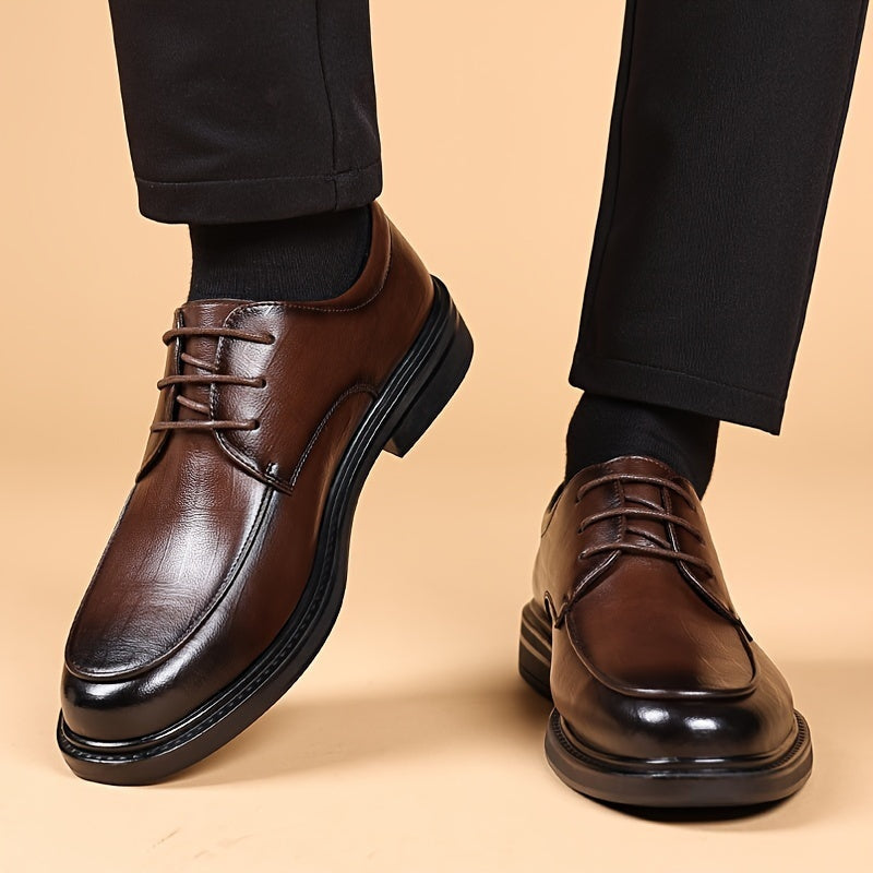 Elijah | Men's Classic Leather Derby Shoes Lace Up