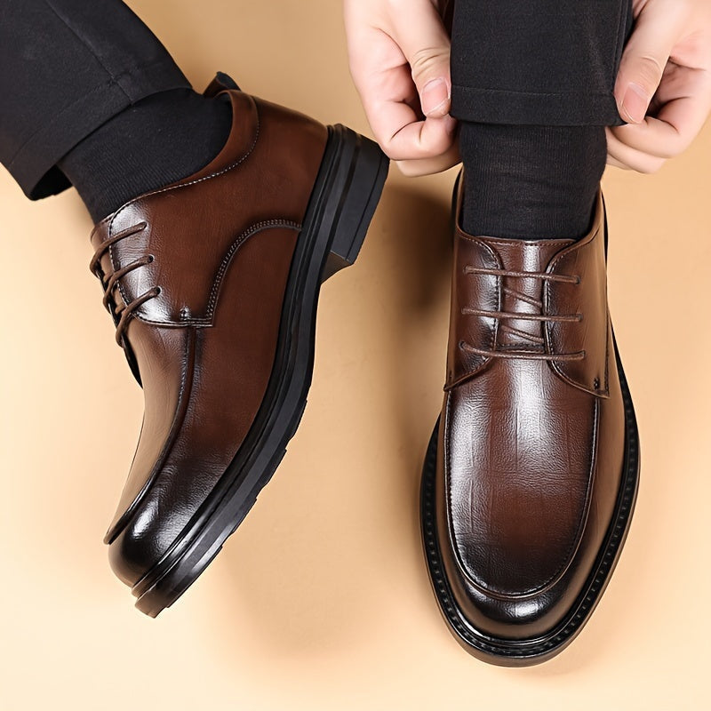 Elijah | Men's Classic Leather Derby Shoes Lace Up