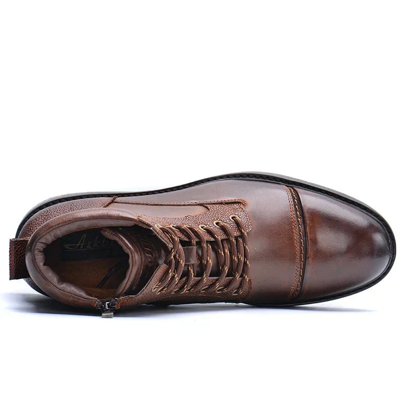 Sebastian | Men's Leather Work Boots Side Zip