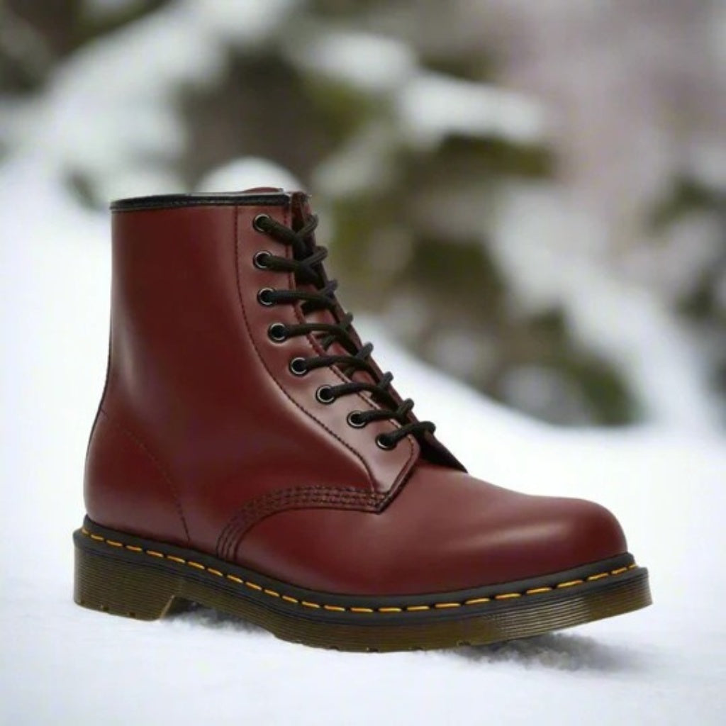 Silas | Men's Leather Combat Boots Lace Up Rugged Sole