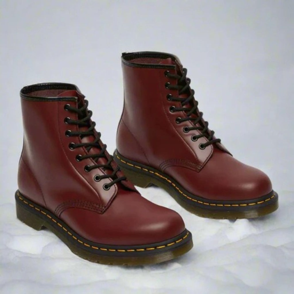 Silas | Men's Leather Combat Boots Lace Up Rugged Sole