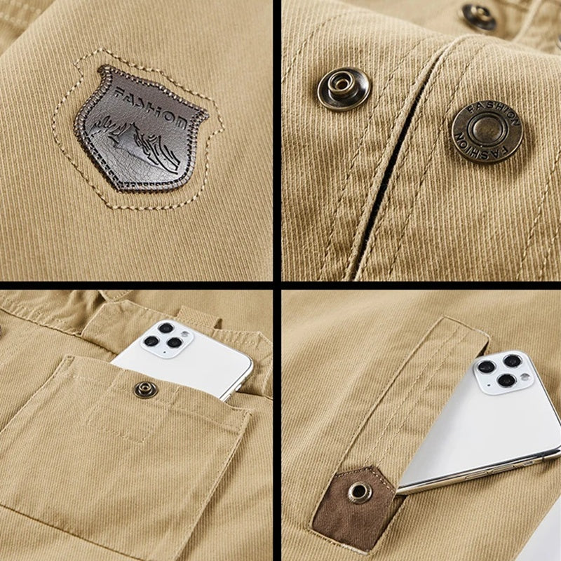 Lucas | Men's Cotton Utility Jacket Military Multi Pocket