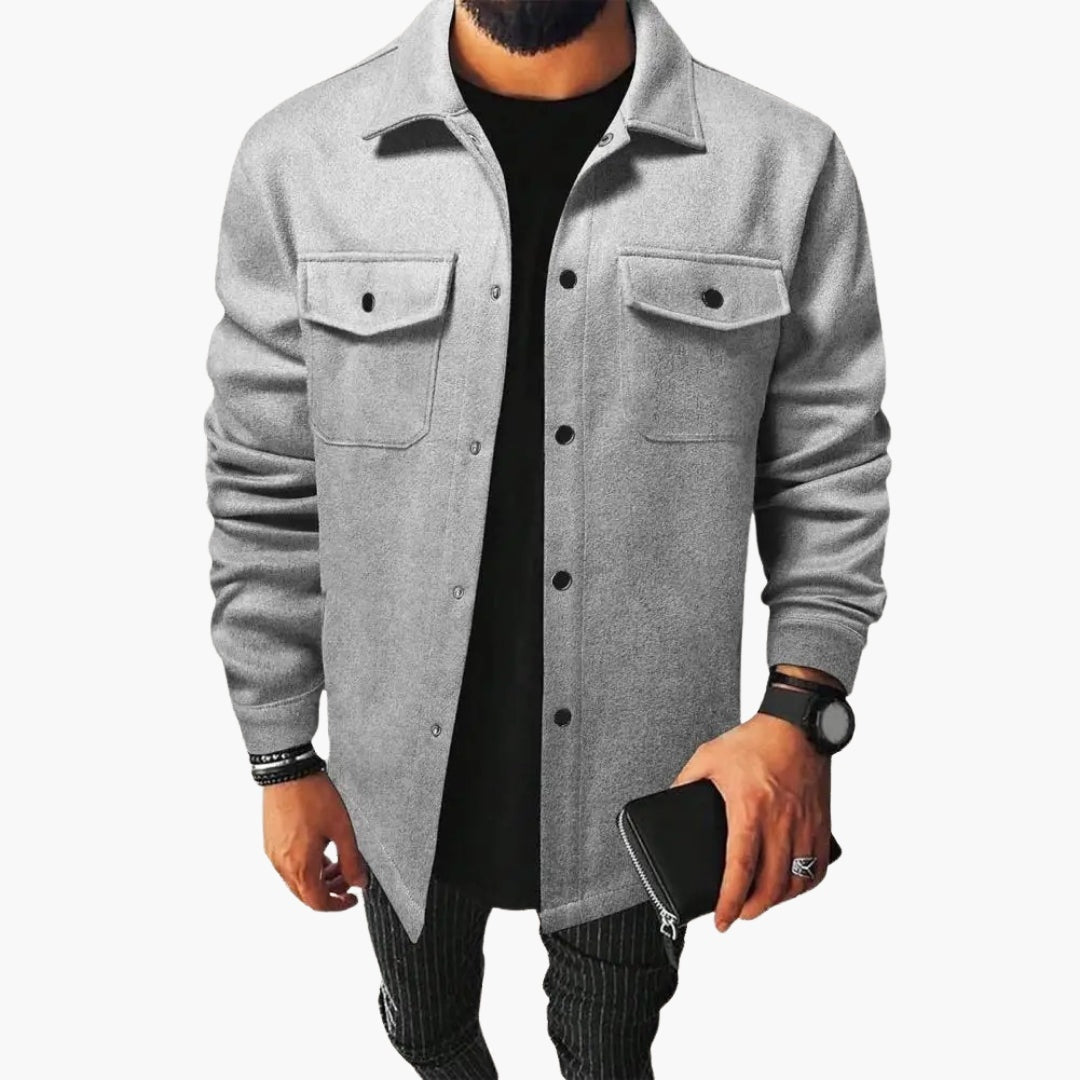 Men's Oversized Lightweight Jacket Chest Pockets Fall