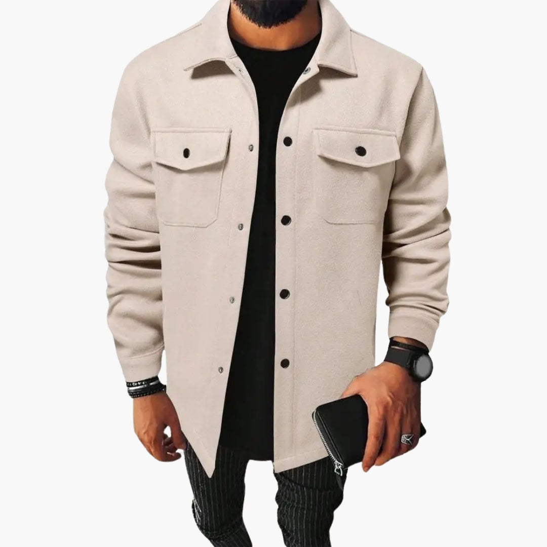 Men's Oversized Lightweight Jacket Chest Pockets Fall