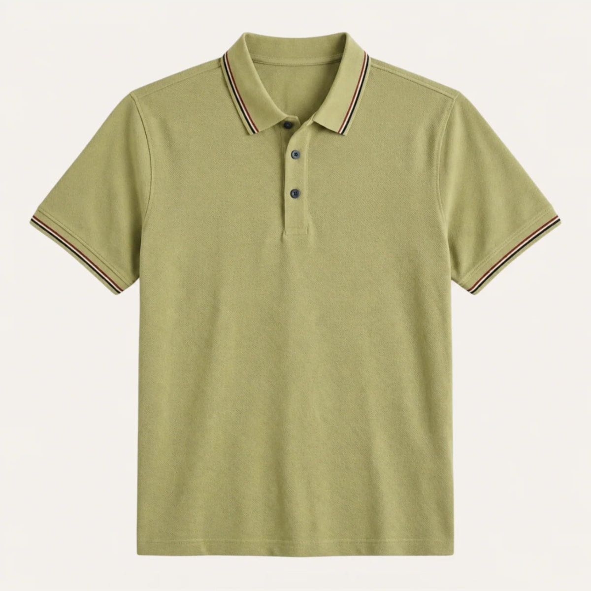 Troy | Men's Cotton Polo Shirt Short Sleeve Contrast Stripe Collar