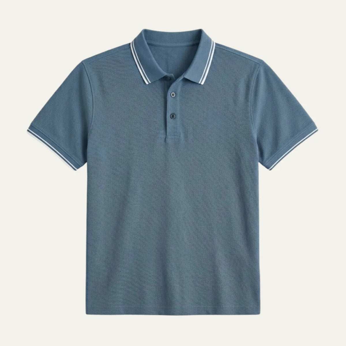 Troy | Men's Cotton Polo Shirt Short Sleeve Contrast Stripe Collar