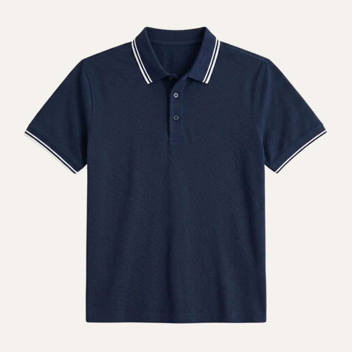 Troy | Men's Cotton Polo Shirt Short Sleeve Contrast Stripe Collar