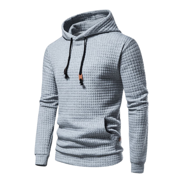 Dean | Men's Textured Plaid Hoodie Sweatshirt Kangaroo Pocket